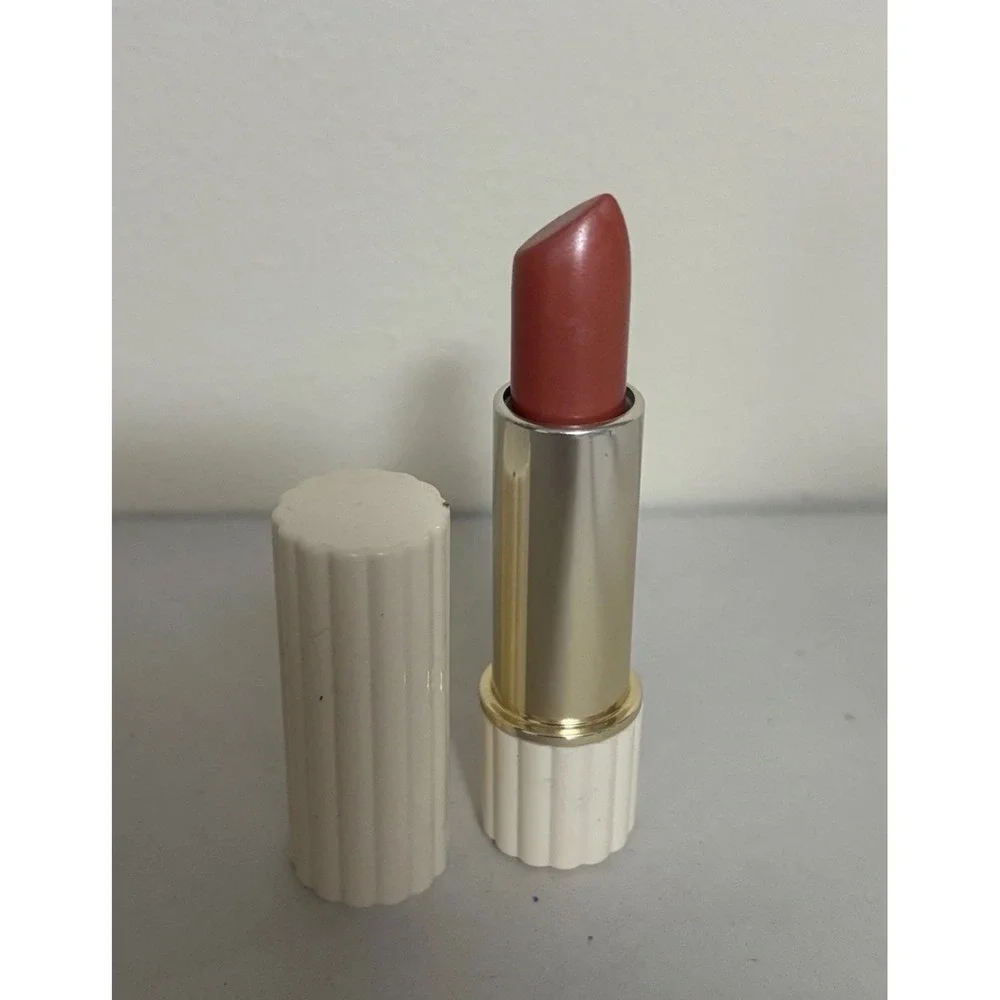 Estee Lauder Heathermist Pink All-Day Lipstick White Ribbed Fluted Tube Case